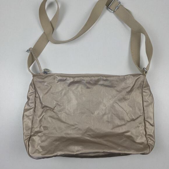 Kipling Crossbody Shoulder Bag Womens Beige Gold Metallic Nylon Adjustable Purse - Picture 4 of 11